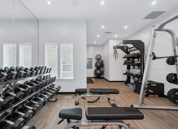 The fitness center at Waterside at Reston.