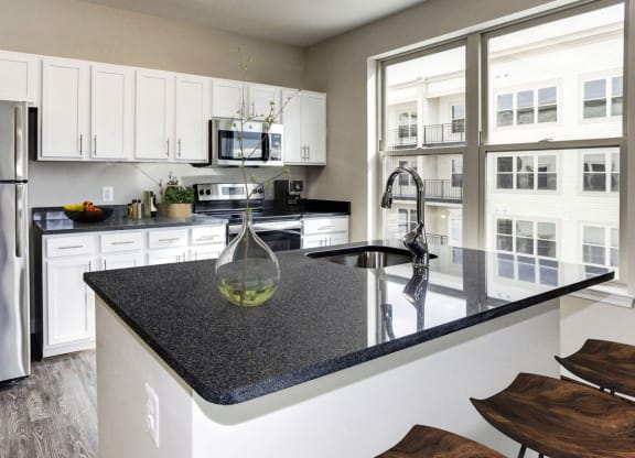 Open layout kitchen at The Flats at Neabsco