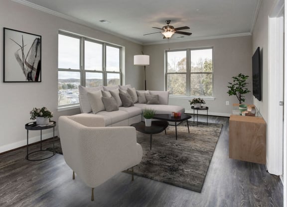 Living room at the Flats at Neabsco