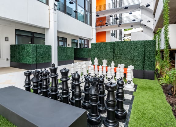 Mission Lofts outdoor lawn game