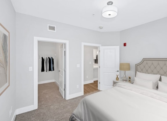 The bedroom in the Douglas floor plan at Overlook at Riverside.