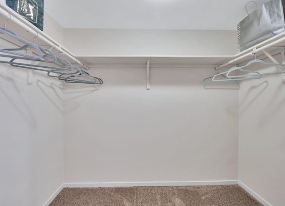our apartments have a walk in closet with plenty of room to move around