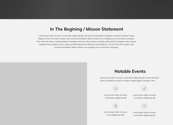 a screenshot of a website on a black and white background