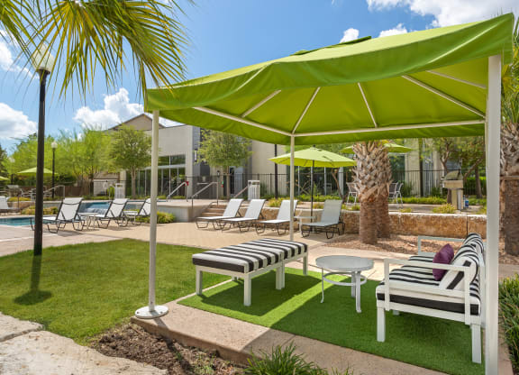 Shaded Poolside Lounging Areas