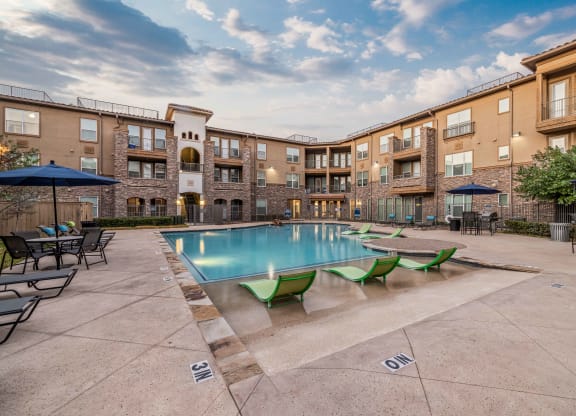 our apartments offer a swimming pool and outdoor patio