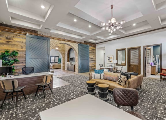 a lobby and leasing office at bexley mansfield