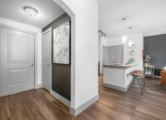 large entry allows for a separation from front door to the rest of your home.