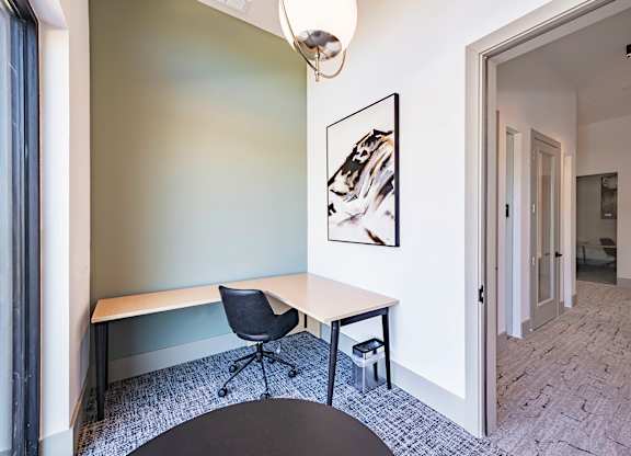 a desk in a room