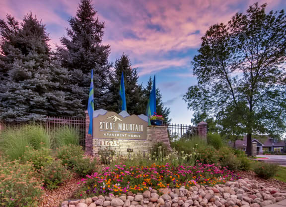 Entry Sign at Heritage at Stone Mountain, Northglenn, CO, 80233