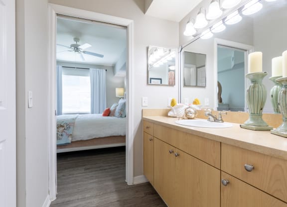 a bathroom with a sink and a mirror at Heritage Bay, Florida