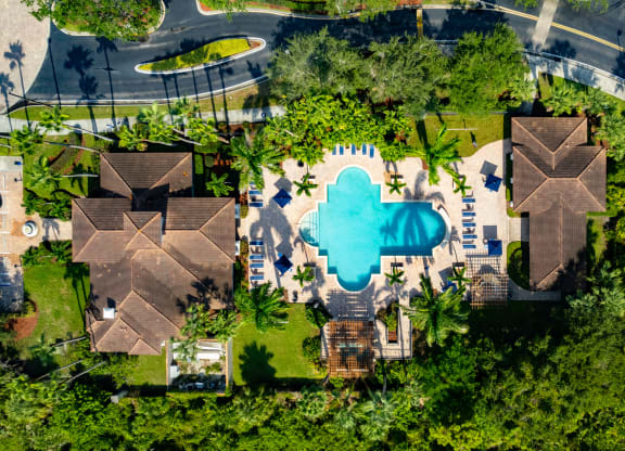 aerial view of a house with a swimming pool at Heritage Bay, Jensen Beach Florida