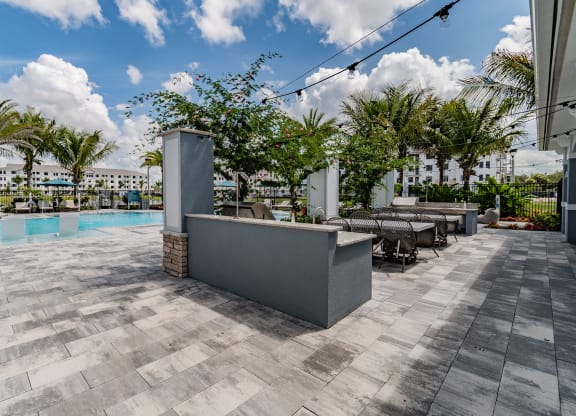 Poolside Grill and Picnic Tables at Edge75, Naples, Florida 34104