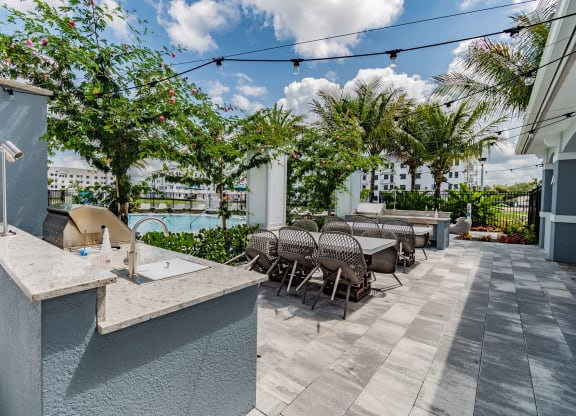 Outdoor Kitchen with Gas Grills at Edge75, 34104