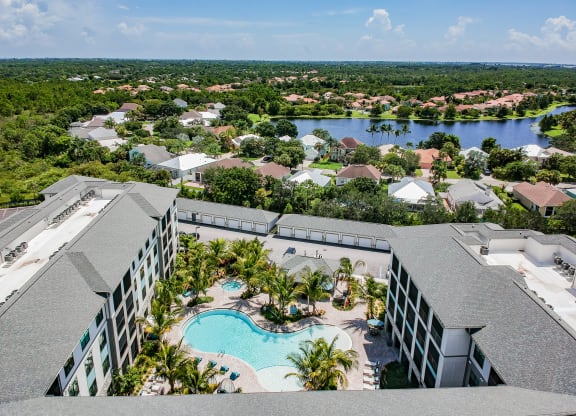 Drone View of Neighborhood at AxisOne, Stuart