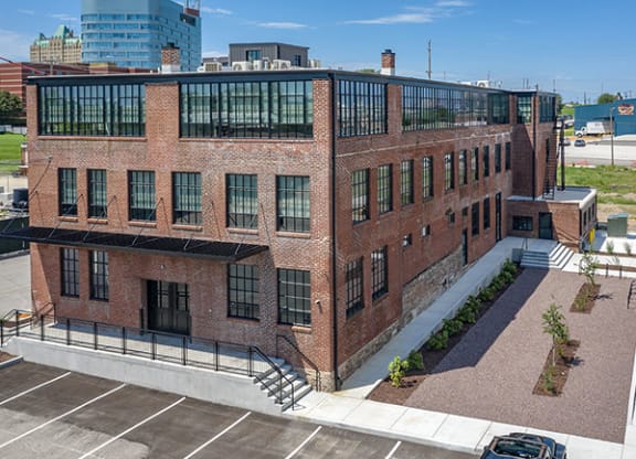 Steelcote Crossing exterior historic brick building at Steelcote Square, St. Louis