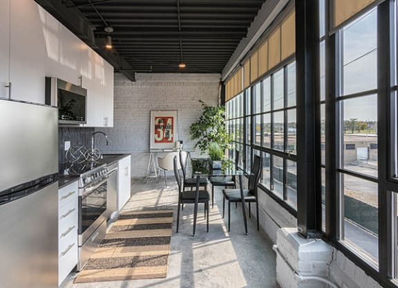 Steelcote Crossing kitchen at Steelcote Square, St. Louis, MO, 63103