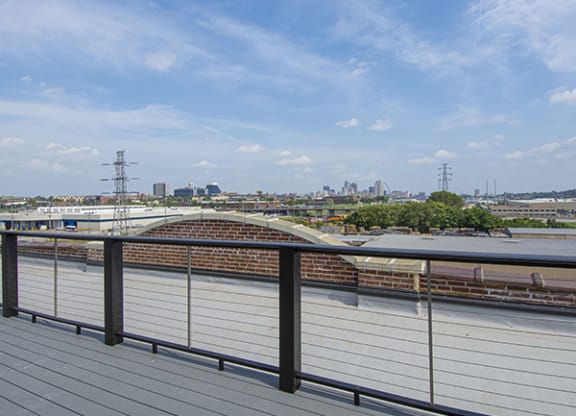 Steelcote Lofts rooftop balcony with nice view at Steelcote Square, St. Louis, 63103