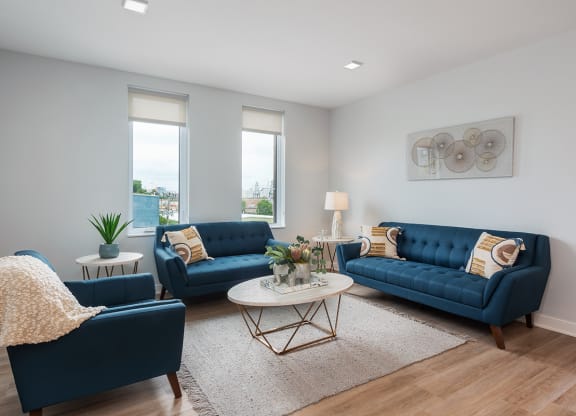  living ro at Steelcote Square, St. Louis