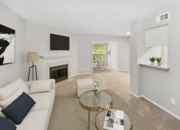 Model living room at Autumnwood, Texas