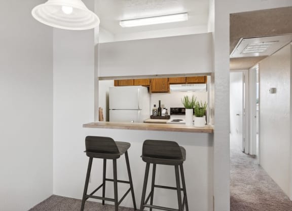 Model kitchen bar area