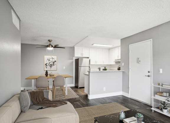 Model living room and dining