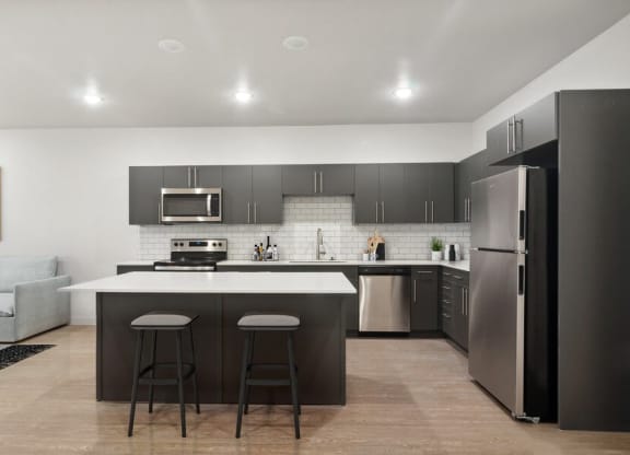 Model kitchen with island