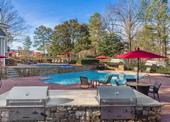 Poolside BBQ area