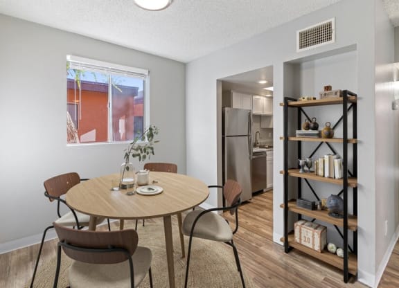 Model dining room and kitchen