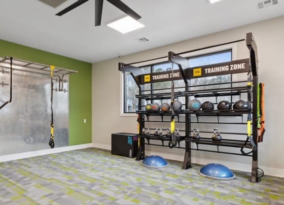 Community Fitness Center with Equipment at Element 41 Apartments in Marietta, GA.