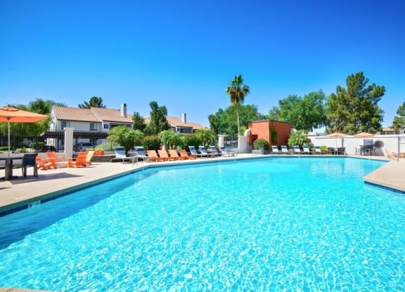 Resort style swimming pool at Lore South Mountain, Phoenix, AZ, 85044