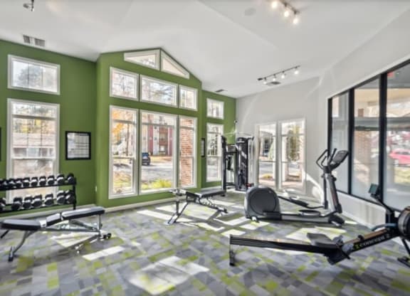 Fitness center with strength training equipment