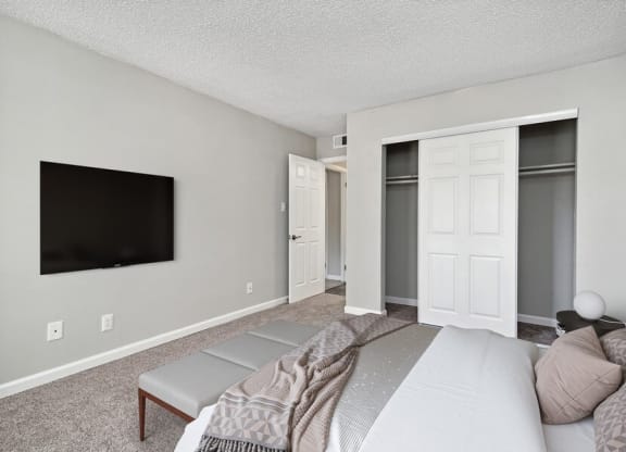 Model bedroom with large closet