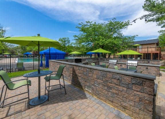 Poolside BBQ area
