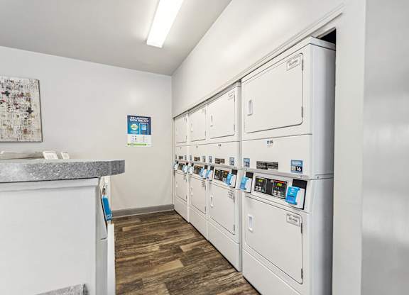 Community Laundry Center at Lake Cameron Apartments located in Apex, NC.