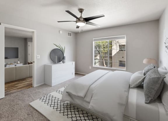 Model bedroom with private bathroom