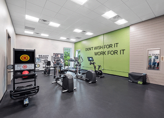 Community Fitness Center with Equipment at Rosehill Preserve Apartments in Orlando, FL.