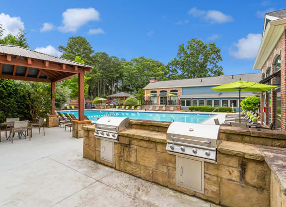 Clubhouse with pool and grills