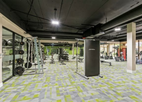Fitness center showcasing large open space
