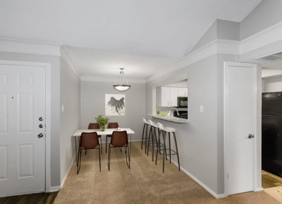 Model dining room at Cobblestone, Arlington, Texas