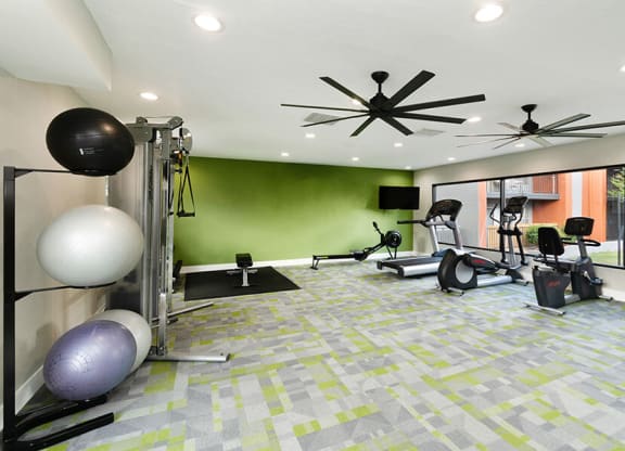 Community Fitness Center with Equipment at Indigo Park Apartments located in Albuquerque, NM.