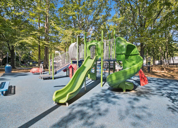 Community Playground with Slides at Arbor Village Apartments located in Charlotte, NC.