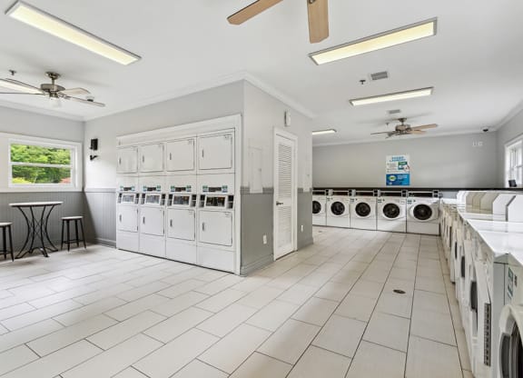 Laundry center with washers and dryers