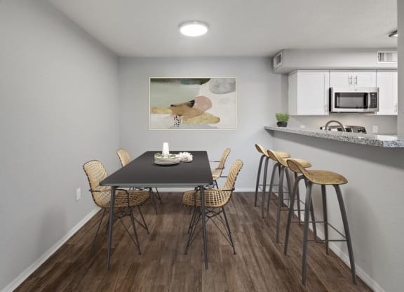 Model dining room and kitchen
