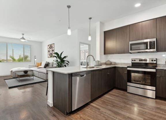 Model kitchen with new appliances