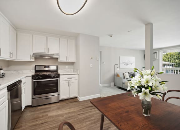Model kitchen and dining area