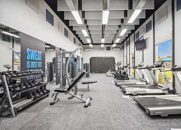 Community Fitness Center with Equipment at Stillwater Apartments located in Glendale, AZ.