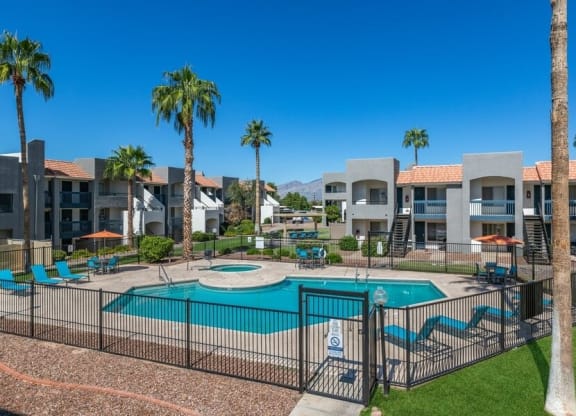 Large swimming pool courtyard