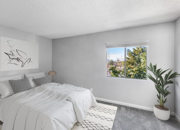 Model bedroom with window