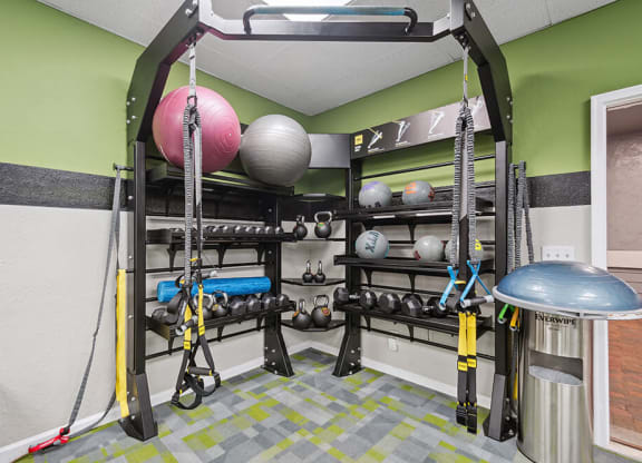 Community Fitness Center with Equipment at Westland Park Apartments in Jacksonville, FL.