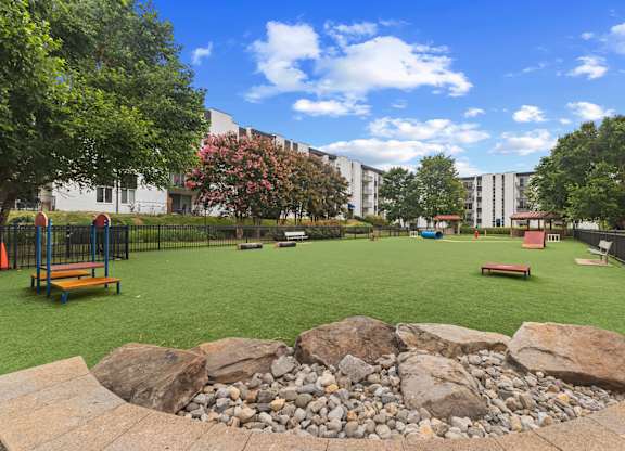 Dog park with agility course